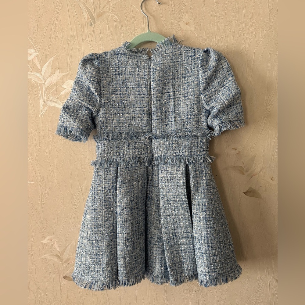 NWT Bardot Junior Light Blue tweed dress - Picture 5 of 6